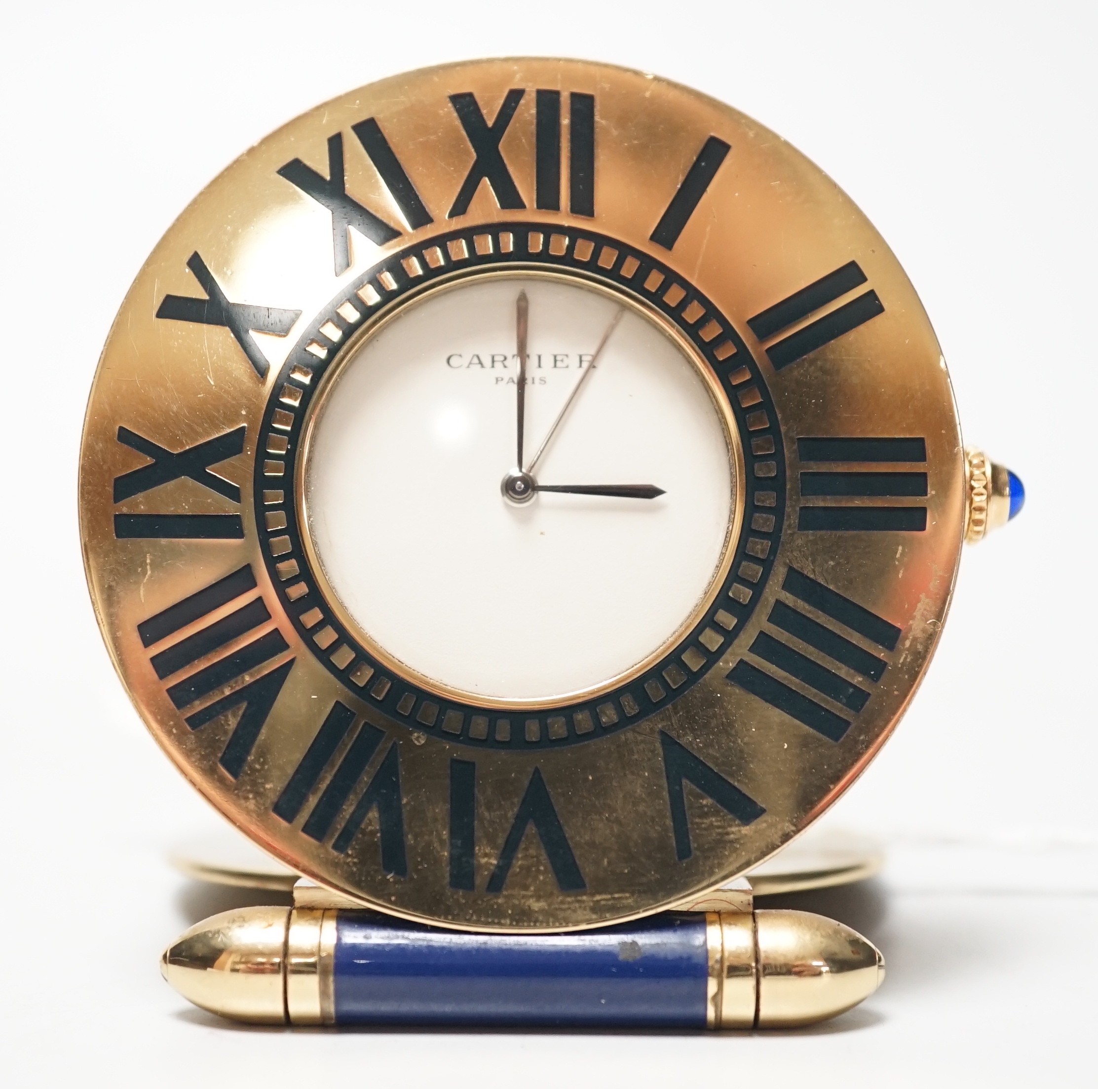 A Cartier travelling alarm timepiece, serial number 357105789